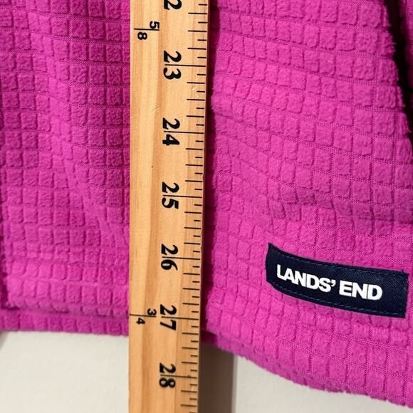 Lands' End plus size 14-16 grid fleece full zip vest 2 pockets casual wear pink - Picture 3 of 13